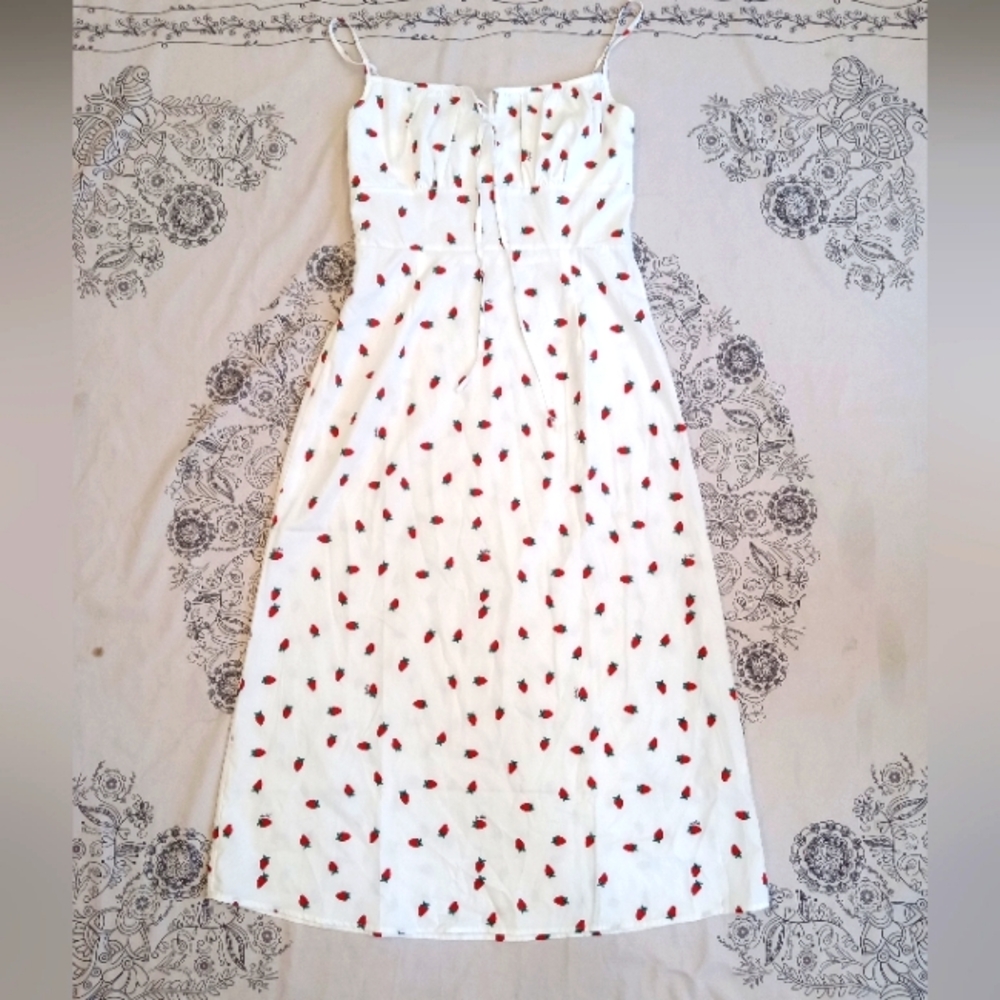 Shein - Long White & Strawberry Dress 🍓